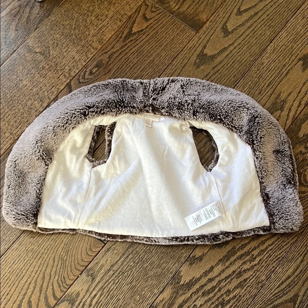 Gray Plush Faux Fur Vest miniclasix 6 months baby euc sale